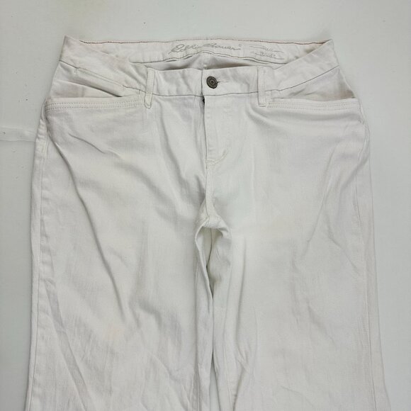 Eddie Bauer Curvy Trouser Women's size 12P White Denim Jeans - Picture 2 of 6